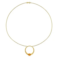 Julianna B Sterling Silver 18K Gold Plated Citrine 18" Circle Pendant