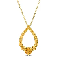 Julianna B Sterling Silver 18K Gold Plated Citrine 18" Teardrop Pendant