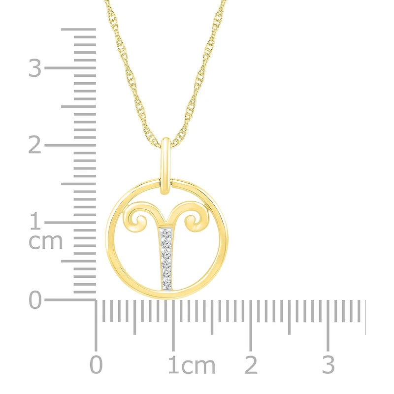 10K Yellow Gold Aries Diamond Pendant