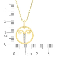 10K Yellow Gold Aries Diamond Pendant