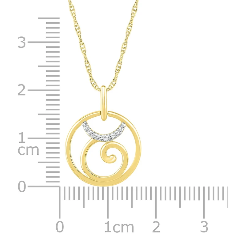 10K Yellow Gold Taurus Diamond Pendant