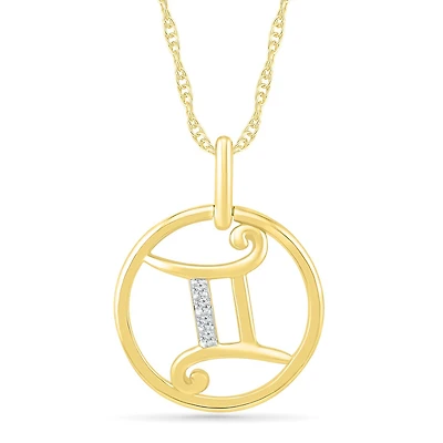 10K Yellow Gold Gemini Diamond Pendant