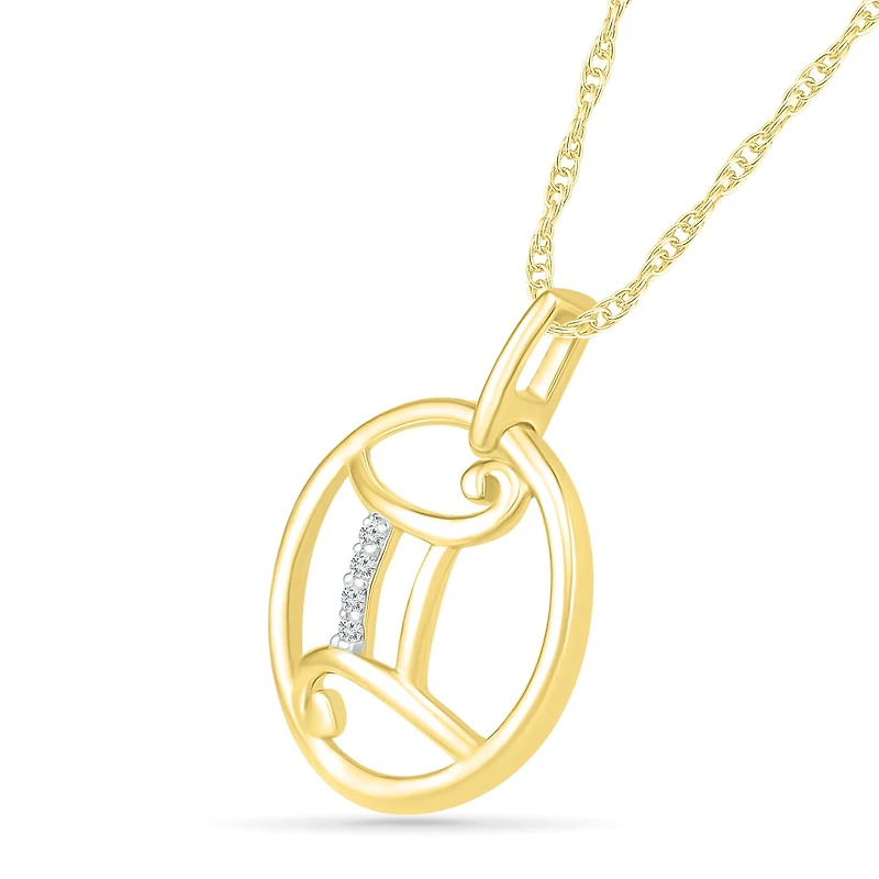 10K Yellow Gold Gemini Diamond Pendant