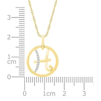 10K Yellow Gold Pisces Diamond Pendant