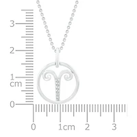 Sterling Silver Aries Diamond Pendant