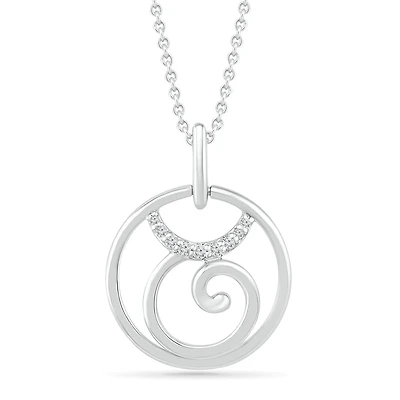 Sterling Silver Taurus Diamond Pendant