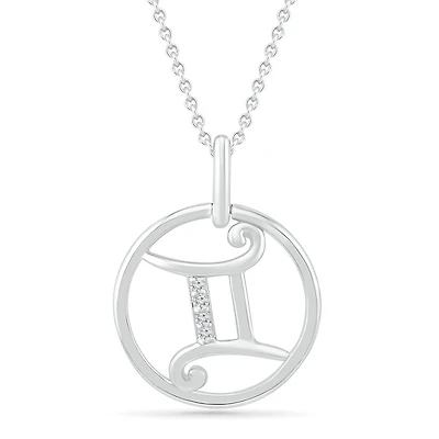 Sterling Silver Gemini Diamond Pendant