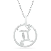 Sterling Silver Gemini Diamond Pendant