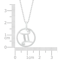 Sterling Silver Gemini Diamond Pendant
