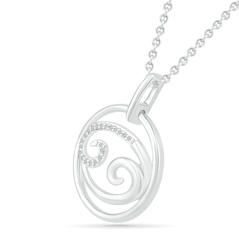 Sterling Silver Cancer Diamond Pendant