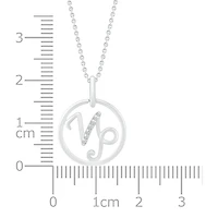 Sterling Silver Capricorn Diamond Pendant