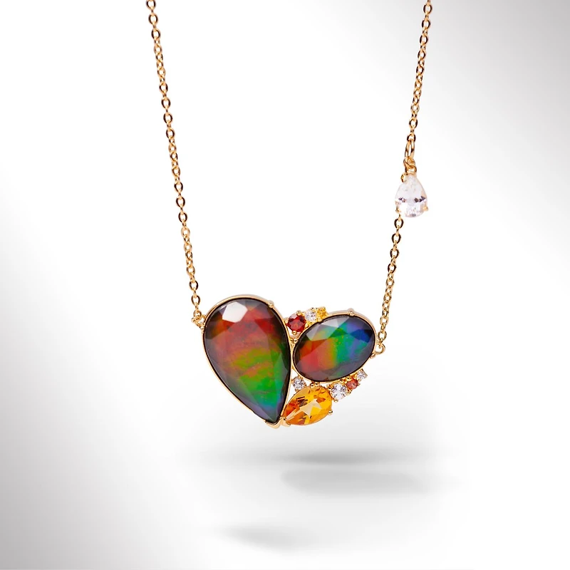 KORITE RADIANT Sterling Silver 18K Gold Plated Ammolite