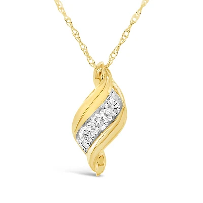 10K Yellow Gold 0.10CTW Diamond Pendant