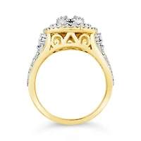 10K Yellow Gold 1.00CTW Diamond Oval Shaped Fashion Ring