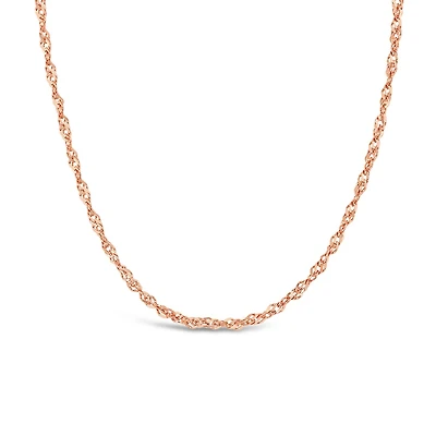 10K Rose Gold 18" 1.45mm Singapore Chain