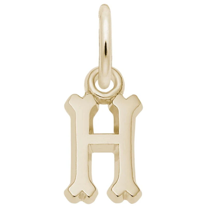 10K Yellow Gold Initial H Pendant