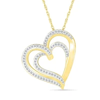 10K Yellow Gold 0.18CTW Diamond Heart Pendant