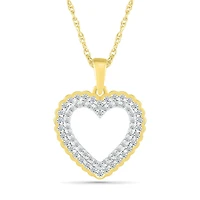 10K Yellow Gold 0.29CTW Diamond Heart Pendant
