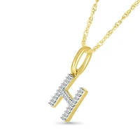 10K Yellow Gold & Diamond "H" Initial Pendant