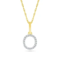 10K Yellow Gold & Diamond "O" Initial Pendant