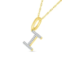 10K Yellow Gold & Diamond "I" Initial Pendant