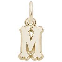Sterling Silver Yellow Gold Plated Initial M Pendant