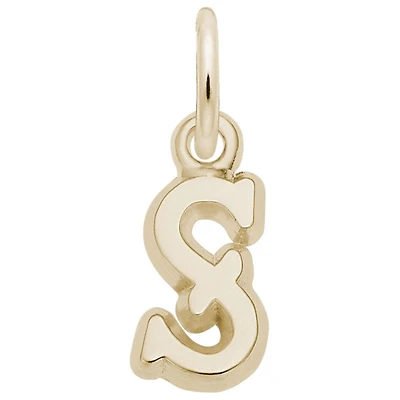 Sterling Silver Yellow Gold Plated Initial S Pendant