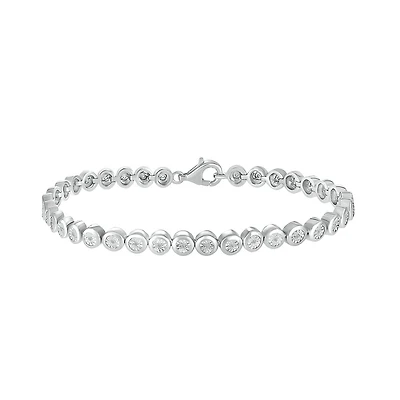 Sterling Silver 0.09CTW Diamond Bezel Set Bracelet