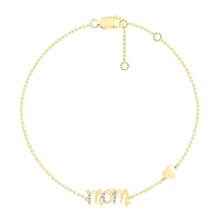 10K Yellow Gold Diamond Mom Bracelet