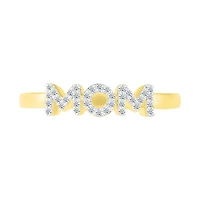 10K Yellow Gold Diamond Mom Ring