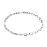 Reign Half and Half Tennis Link Chain Bracelet