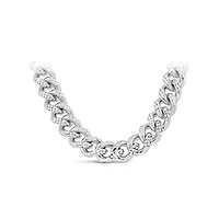 Sterling Silver 20" 7.00mm Miami Cuban Pyramid Link Chain