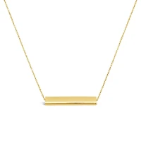10K Yellow Gold 18" Gold Bar Necklace
