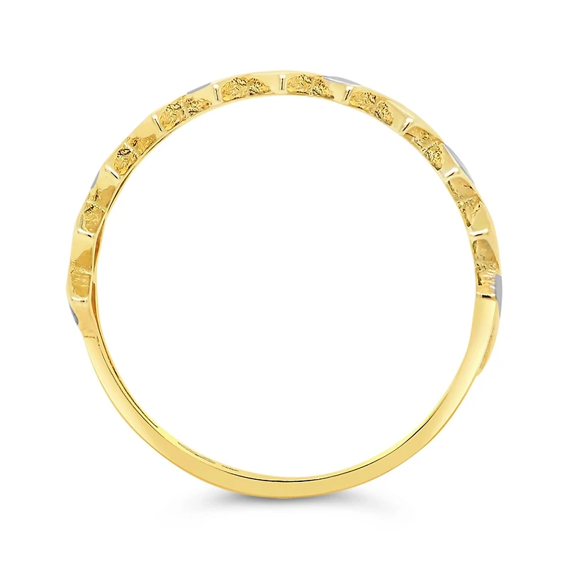 10K Yellow & White Gold Bar Ring