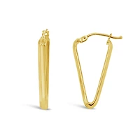 10K Yellow Gold Triangle Hoop Earrings
