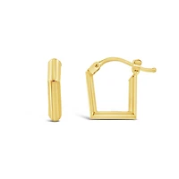10K Yellow Gold Square Hoop Earrings