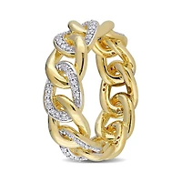 Julianna B Yellow Plated Sterling Silver 0.25CTW Diamond Link Ring