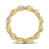 Julianna B Yellow Plated Sterling Silver 0.25CTW Diamond Link Ring