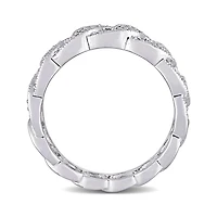 Julianna B Sterling Silver 0.11CTW Diamond Link Ring