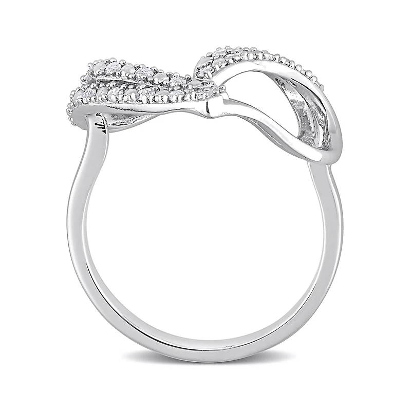 Julianna B Sterling Silver 0.20CTW Diamond Heart Ring