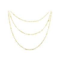 10K Yellow Gold 18" Layered Paperclip Necklace