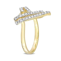 Julianna B Gold Plated Sterling Silver 0.20CTW Diamond Heart Ring