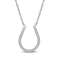 Julianna B Sterling Silver 0.15CTW Diamond Horseshoe Necklace