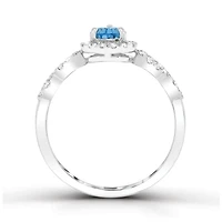 Sterling Silver Sky Blue Topaz and White Topaz Ring