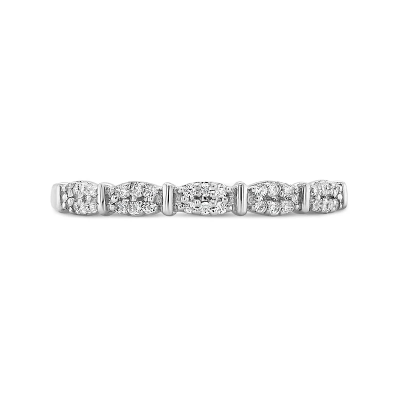 10K White Gold Diamond Stackable Ring