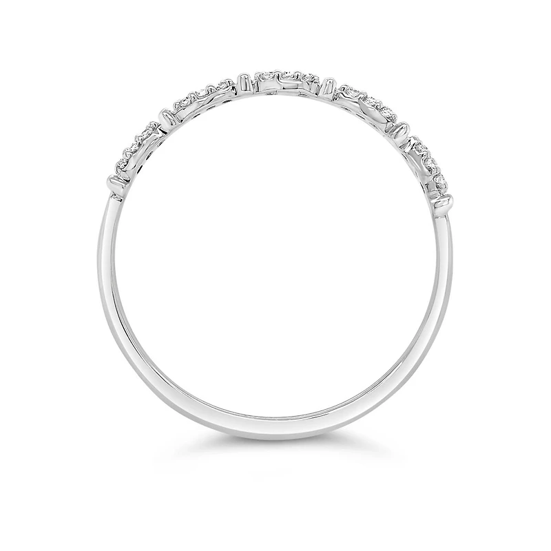 10K White Gold Diamond Stackable Ring