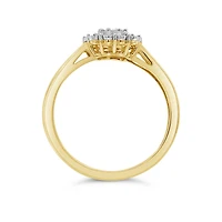 10K Yellow Gold 0.12CTW Diamond Halo Promise Ring