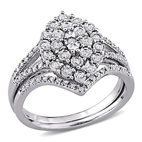 Julianna B Sterling Silver 0.27CTW Diamond Bridal Set