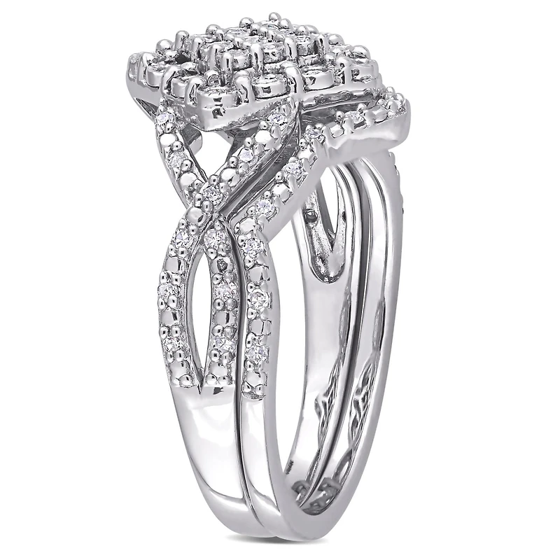 Julianna B Sterling Silver 0.27CTW Diamond Bridal Set