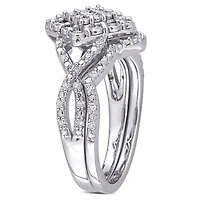 Julianna B Sterling Silver 0.27CTW Diamond Bridal Set